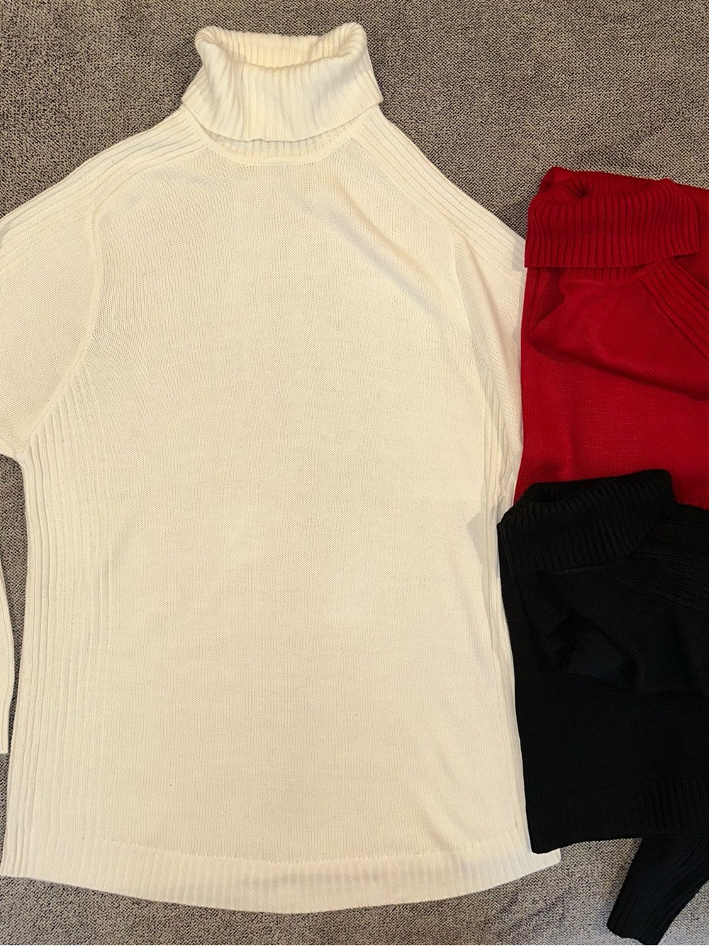 Men's Acrylic Turtleneck Sweaters lot of 3 - Lightweight Rib Detail